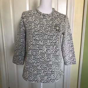 Zara top Small casual black & white 3/4 sleeve